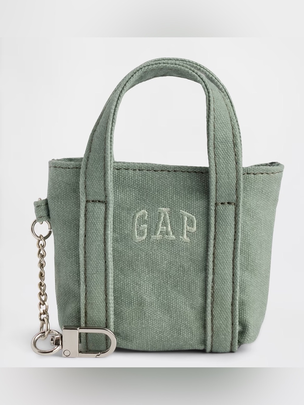 GAP *Gasoline Green* Canvas Mini Tote Bag Keyring
